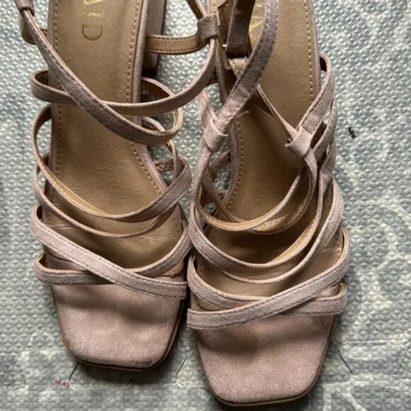 Vivi Nude Suede Strappy High Heel Sandals size 6.5 - Picture 7 of 10